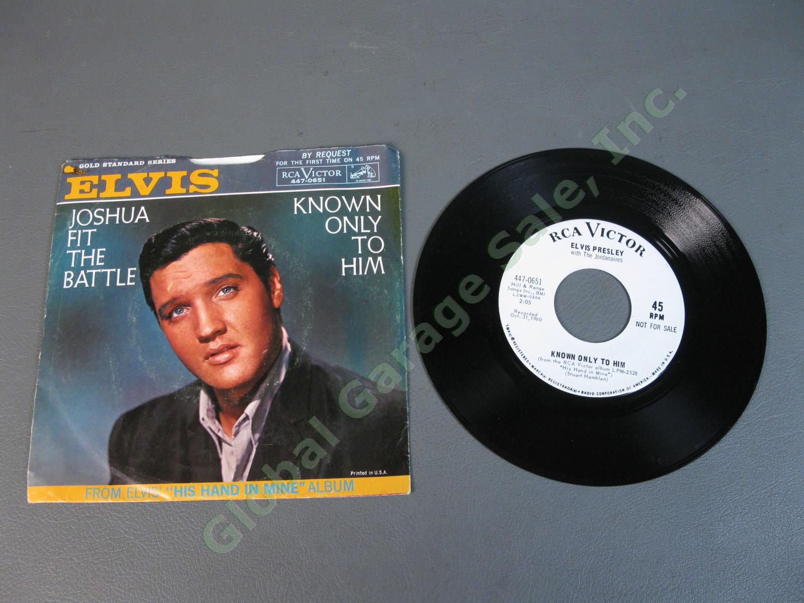 Elvis Presley 45RPM 7" White Label PROMO Record Joshua Fit The Battle 447-0651