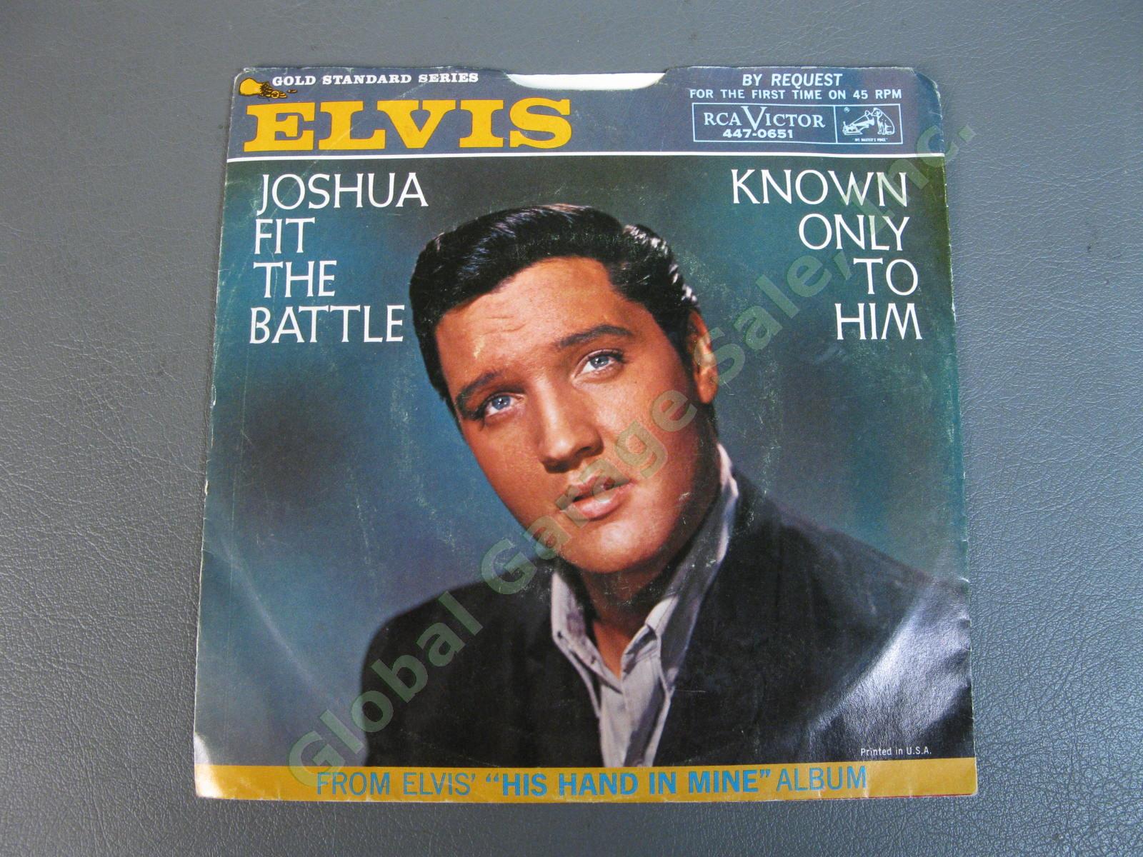 Elvis Presley 45RPM 7" White Label PROMO Record Joshua Fit The Battle 447-0651 1