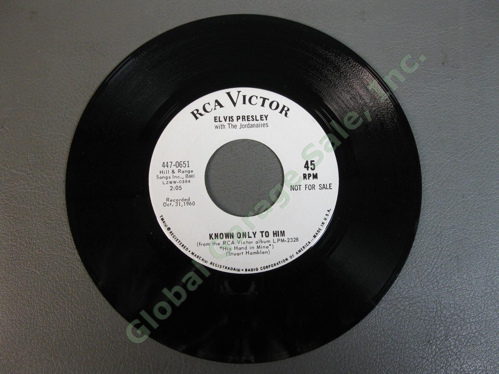 Elvis Presley 45RPM 7" White Label PROMO Record Joshua Fit The Battle 447-0651 4