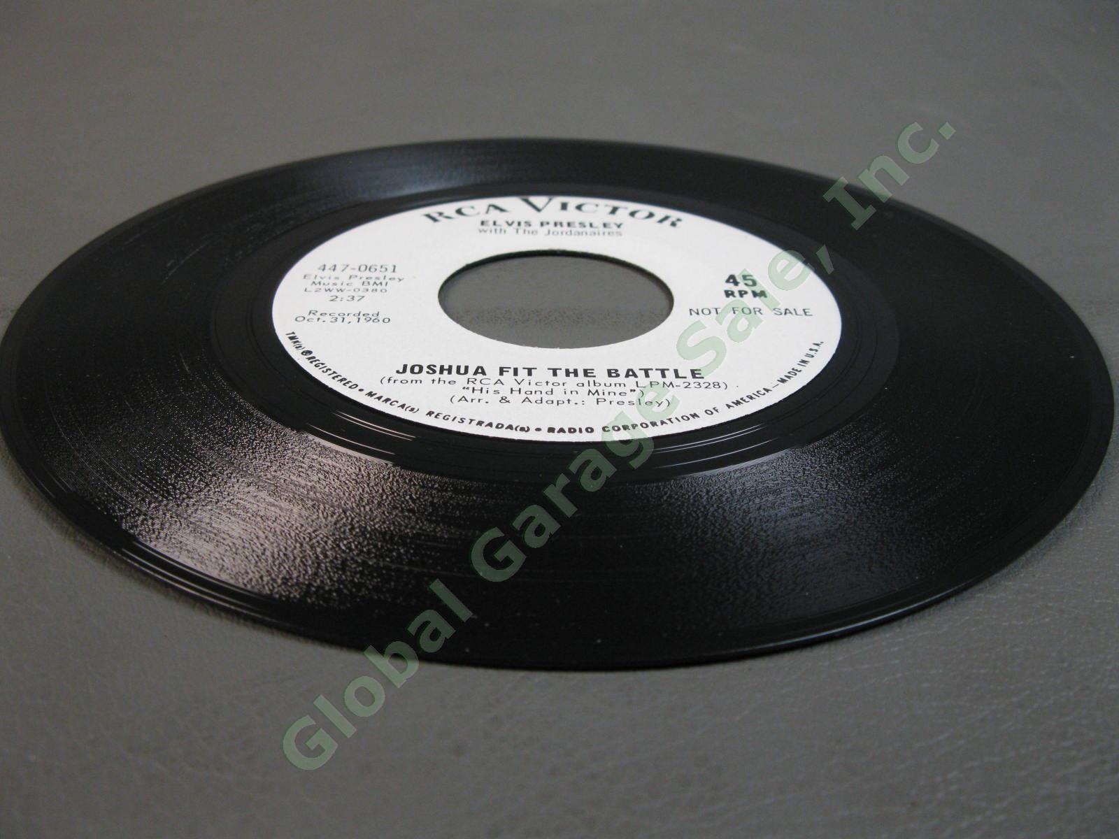 Elvis Presley 45RPM 7" White Label PROMO Record Joshua Fit The Battle 447-0651 6