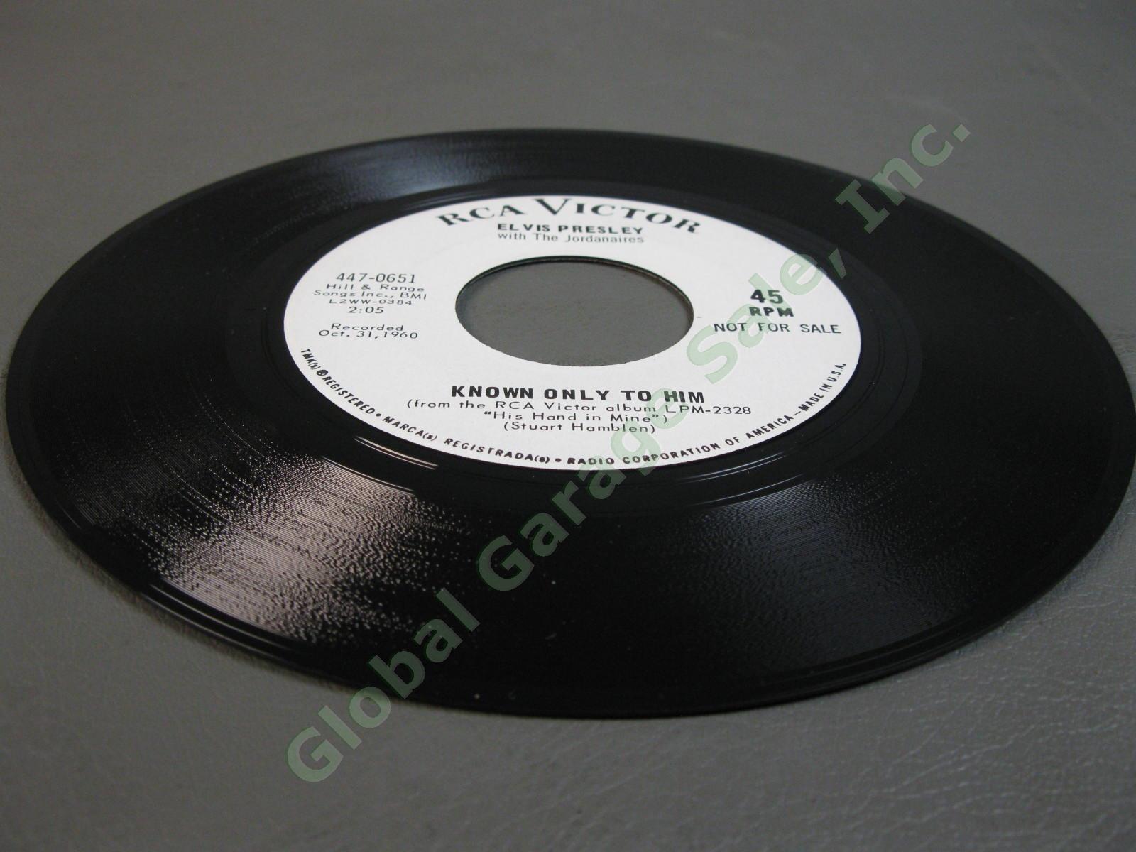 Elvis Presley 45RPM 7" White Label PROMO Record Joshua Fit The Battle 447-0651 7