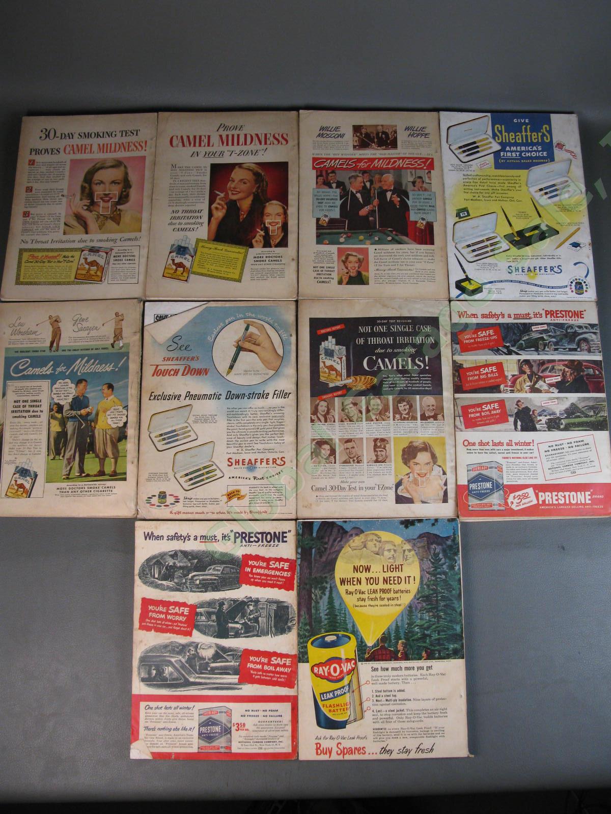 LOT of 10 VINTAGE 1949 Popular Mechanics Magazine Set Plane Trains Retro Ads NR 1