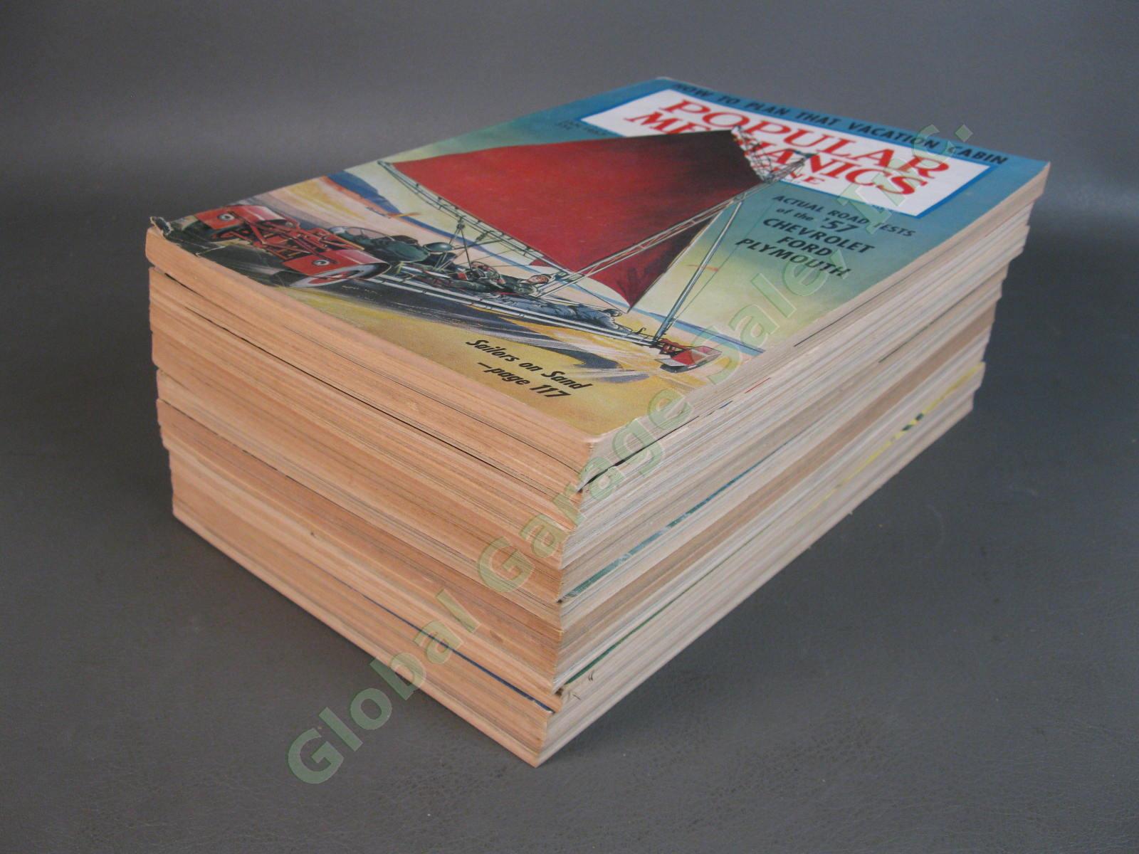 LOT of 10 Original VINTAGE 1957 Popular Mechanics Magazine Book Set 
