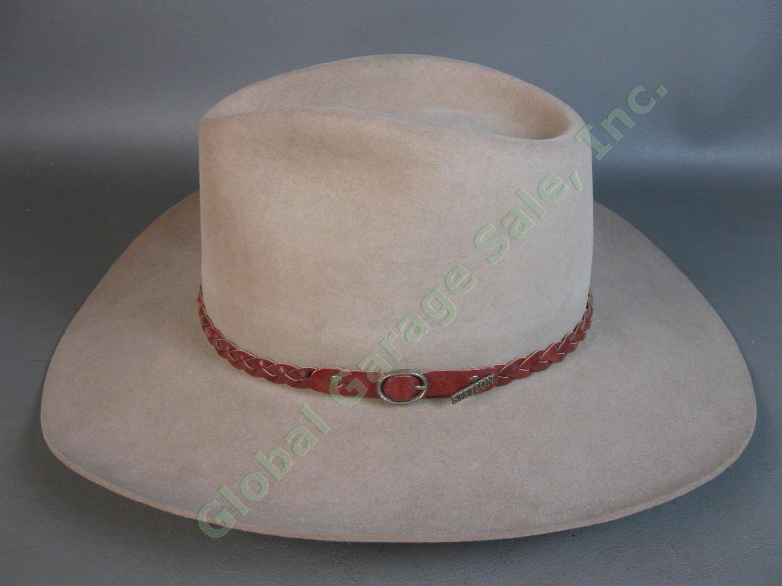 Stetson Western Silverbelly Cowboy Hat 4X Beaver Felt US 7.5 7 1/2 EU 60 XL Tan 2