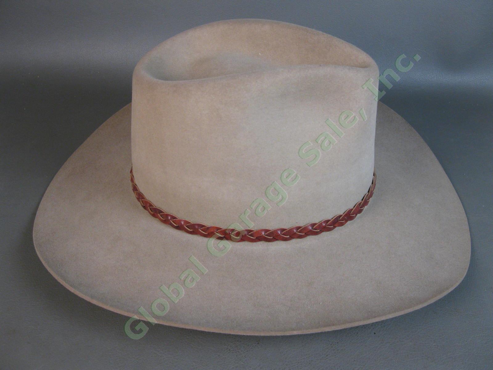 Stetson Western Silverbelly Cowboy Hat 4X Beaver Felt US 7.5 7 1/2 EU 60 XL Tan 4