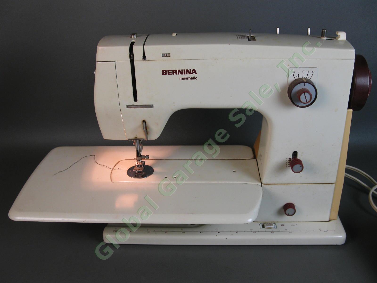 VINTAGE Bernina 807 Minimatic Sewing Machine Runs Great ZigZag Foot Pedal Table 1