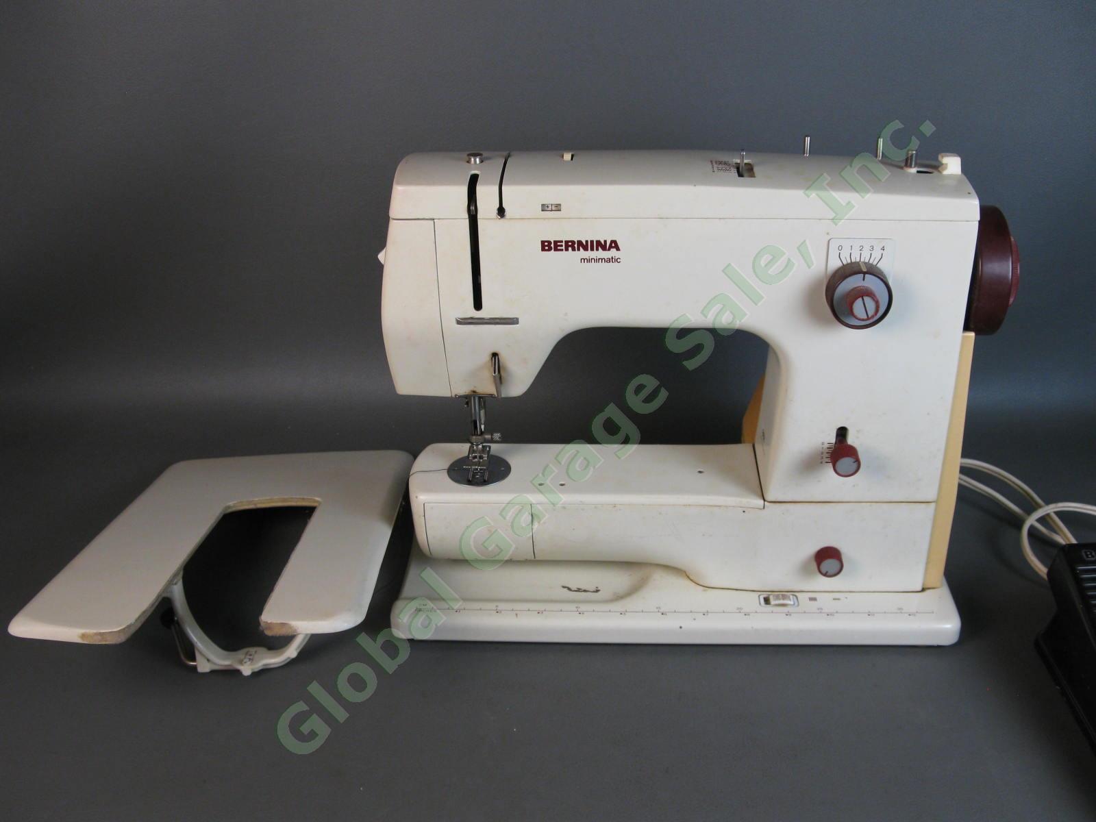 VINTAGE Bernina 807 Minimatic Sewing Machine Runs Great ZigZag Foot Pedal Table 2