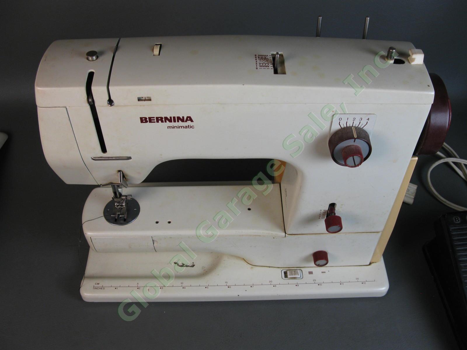 VINTAGE Bernina 807 Minimatic Sewing Machine Runs Great ZigZag Foot Pedal Table 8