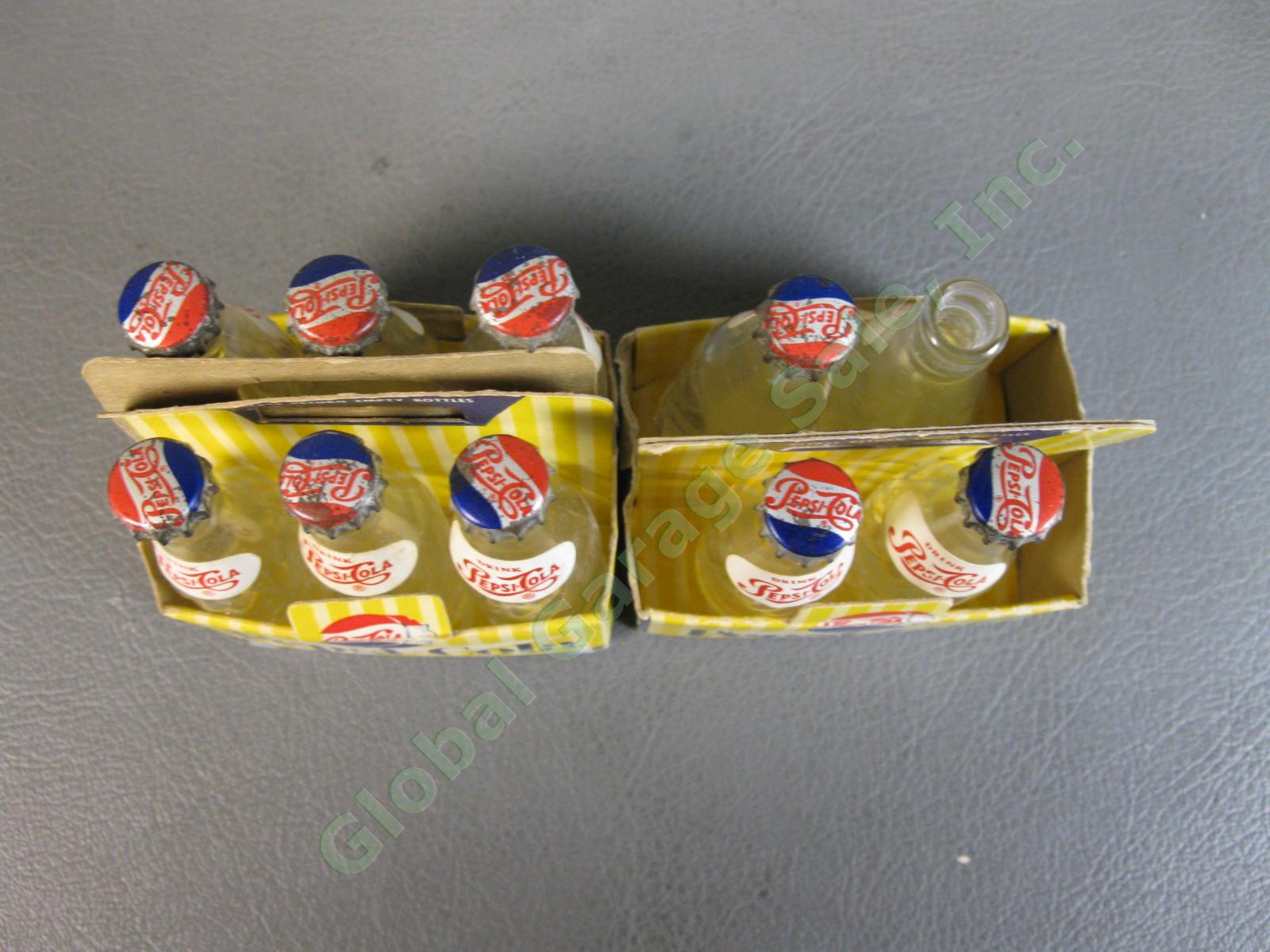 10 Dollhouse Miniature Pepsi-Cola 6-Pack 2.5" In Glass Soda Bottle Case Cap Set 1