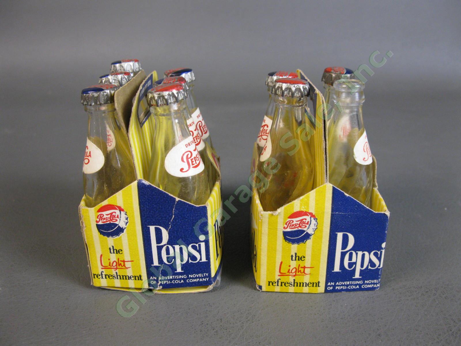 10 Dollhouse Miniature Pepsi-Cola 6-Pack 2.5" In Glass Soda Bottle Case Cap Set 2