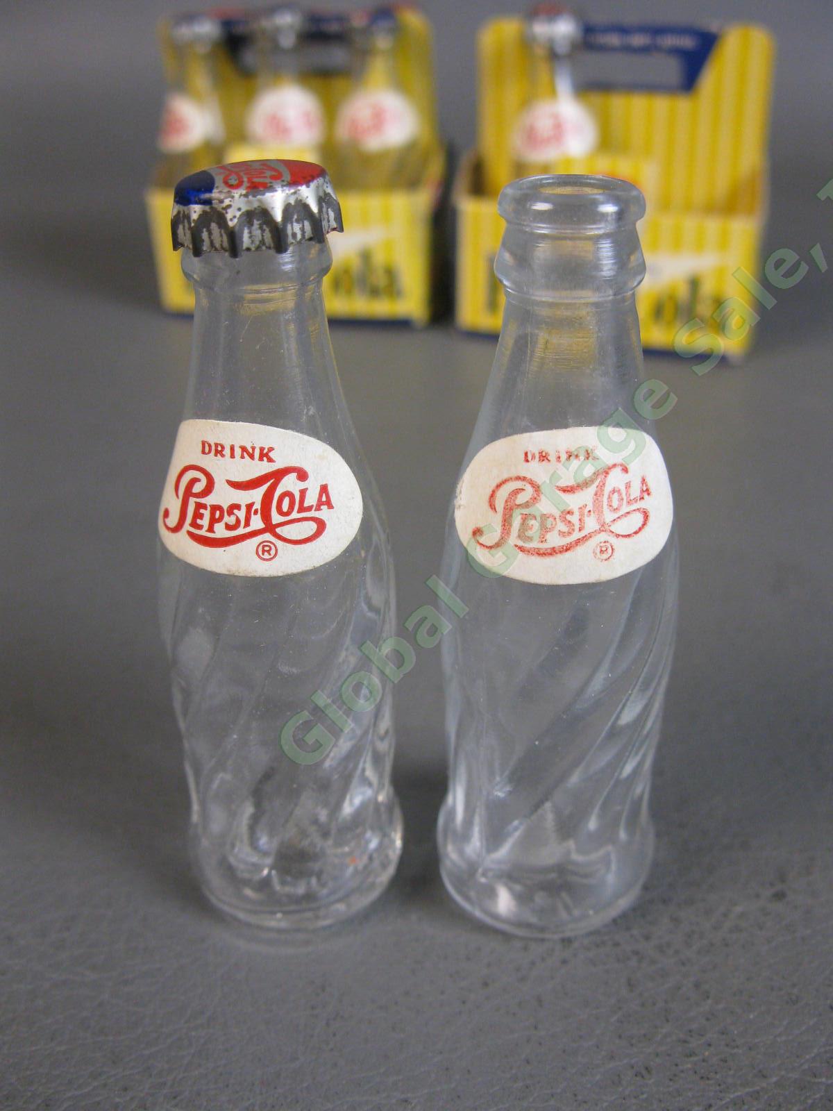 10 Dollhouse Miniature Pepsi-Cola 6-Pack 2.5" In Glass Soda Bottle Case Cap Set 4