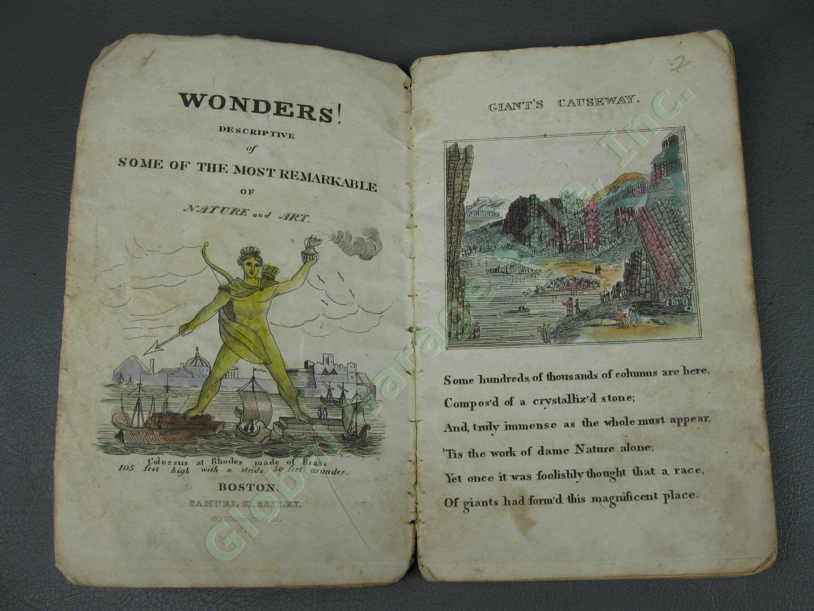 RARE 1830 Book WONDERS Some Most Remarkable Nature Art Samuel Bayley Boston NR 3