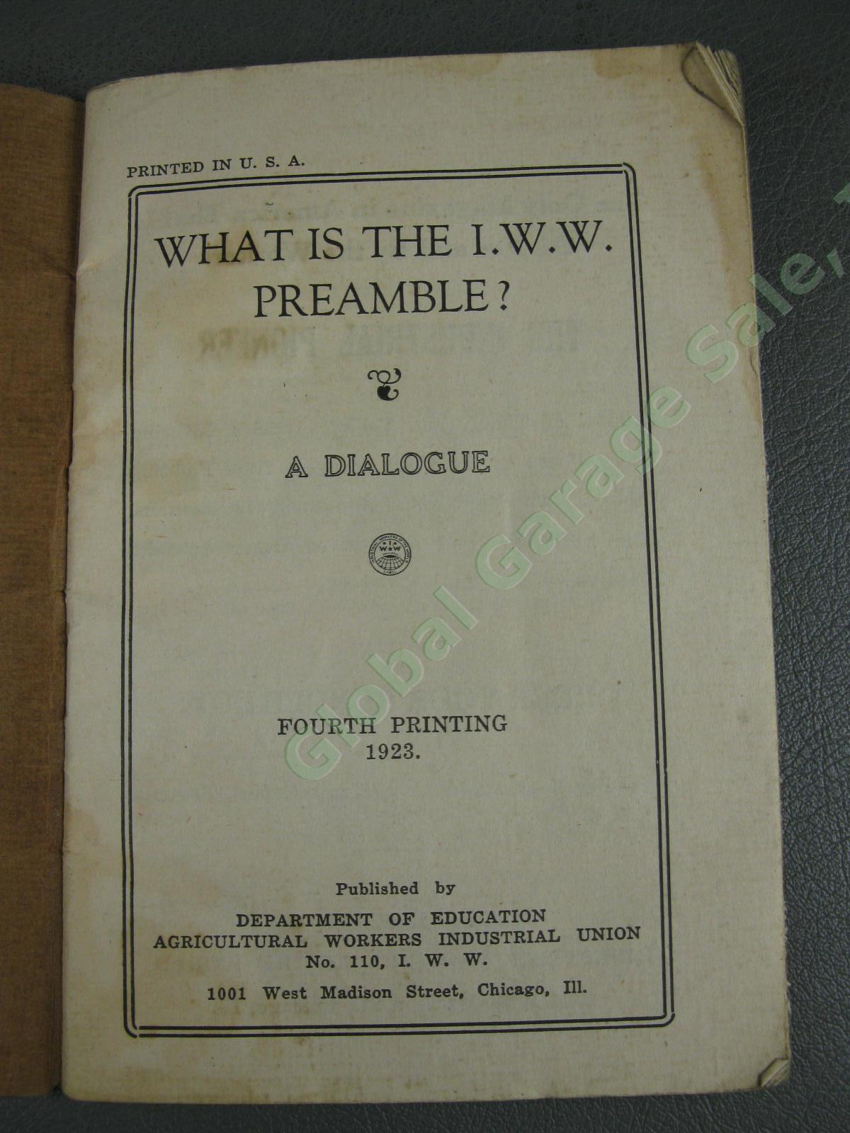 RARE Wobblie Book What is the IWW Preamble Industrial Workers of the World Union 2