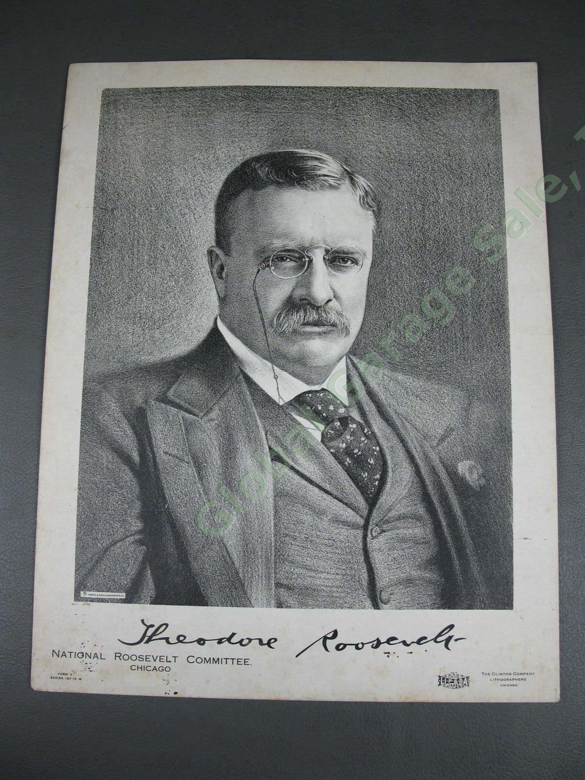 RARE ORIGINAL 1904 Presidential Campaign Poster Theodore Teddy Roosevelt Clinton
