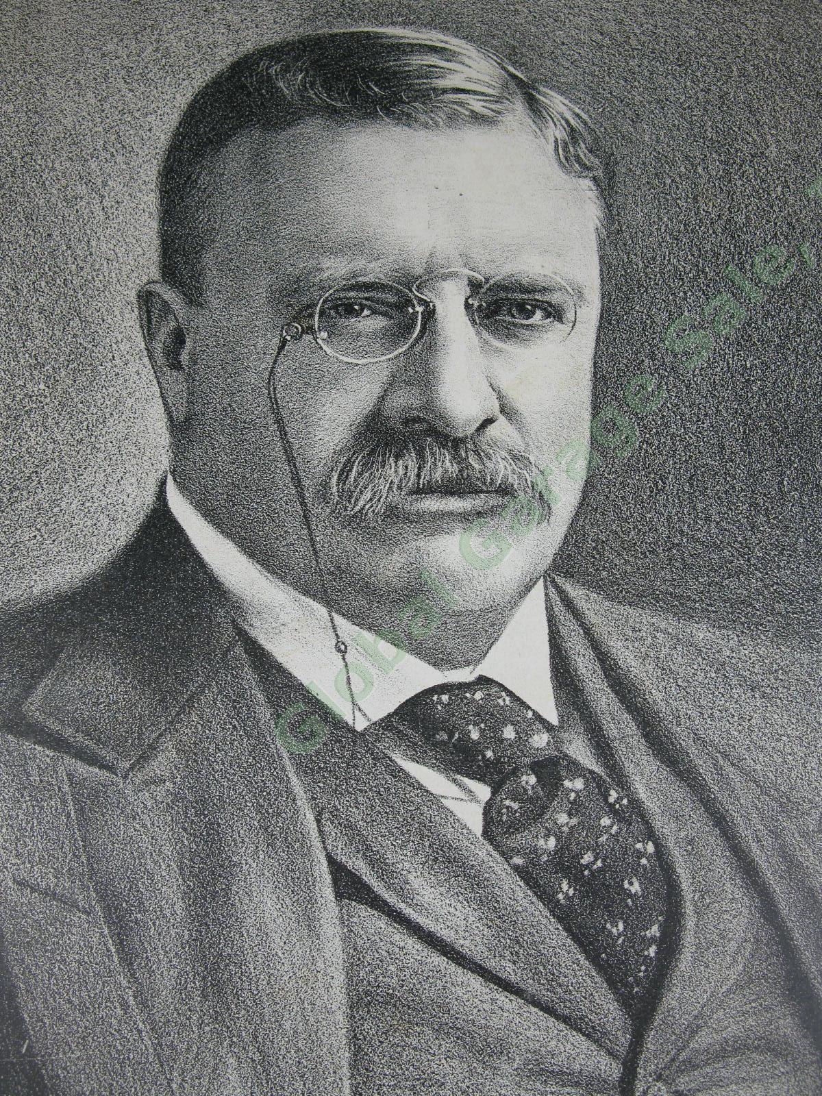 RARE ORIGINAL 1904 Presidential Campaign Poster Theodore Teddy Roosevelt Clinton 2