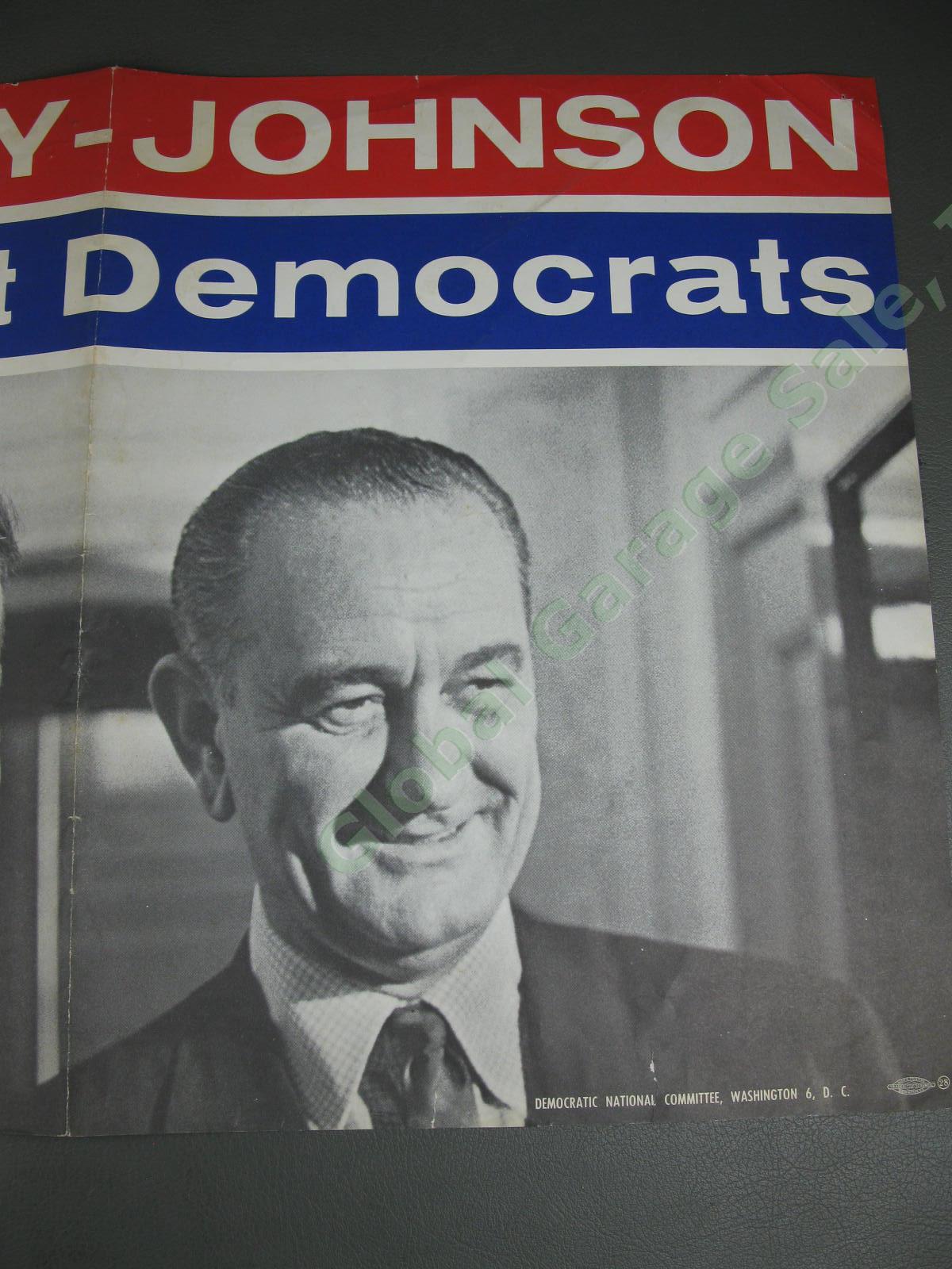 1960 Presidential Campaign Poster John F Kennedy Johnson Two Great Democrats NR 3
