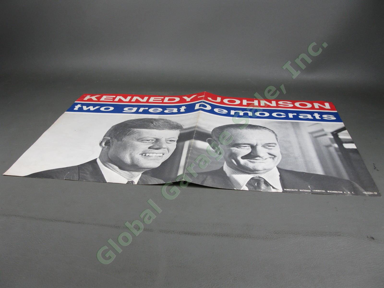 1960 Presidential Campaign Poster John F Kennedy Johnson Two Great Democrats NR 8