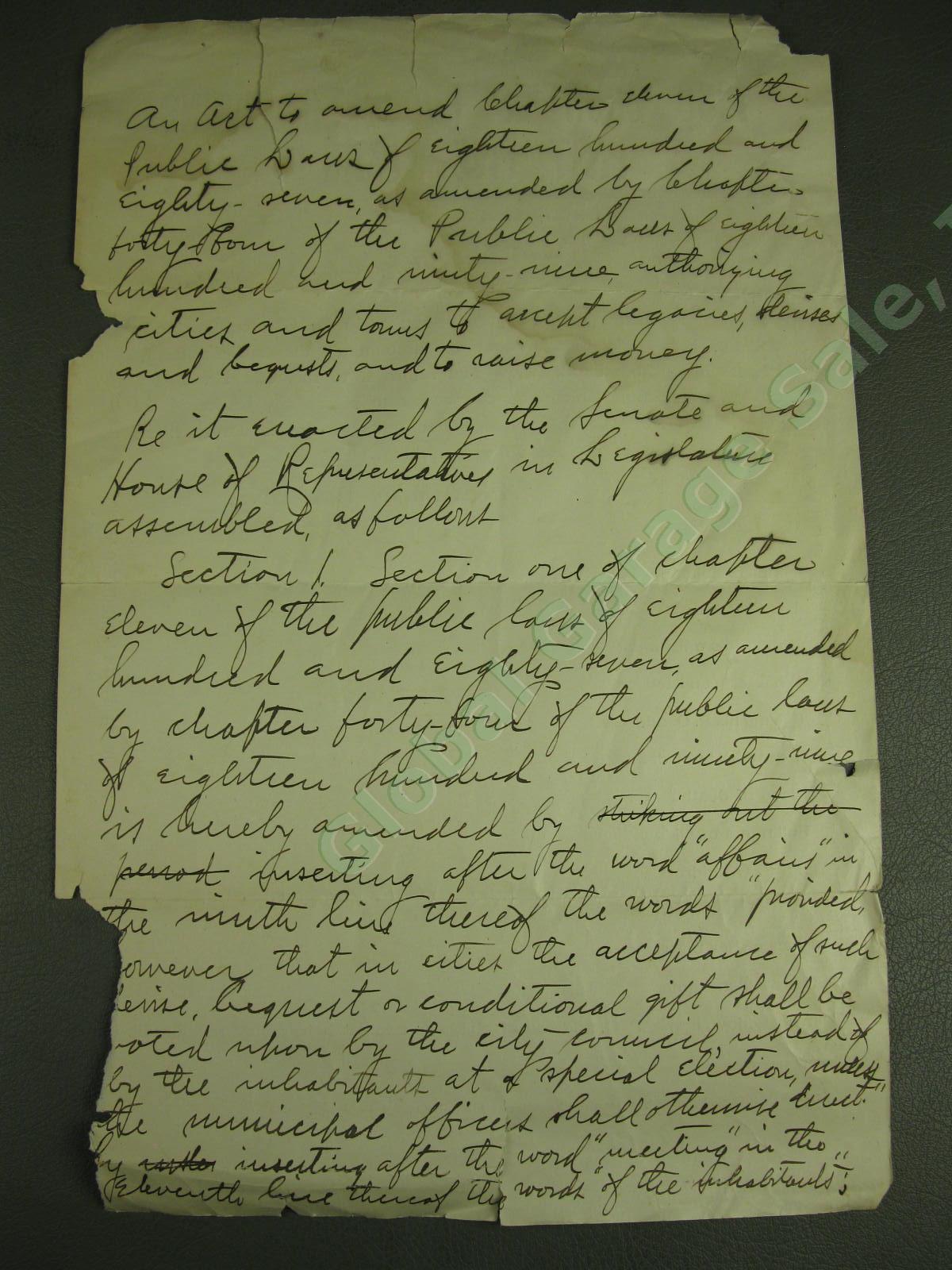 Antique 1901 Document Freeman Emmons Boston Attorney US Bounty Soldiers Death NR 3