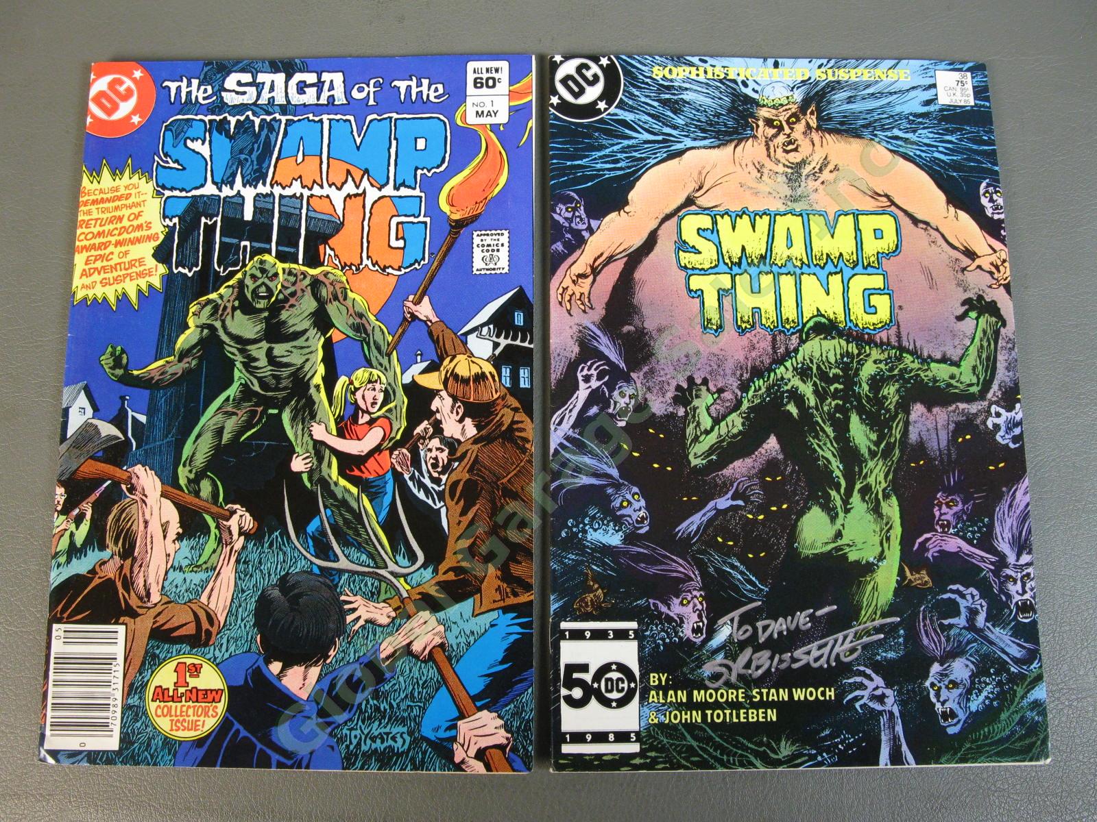 2 Saga of the Swamp Thing DC Comic Book Set #1 & 38 SIGNED Stephen R Bissette NR