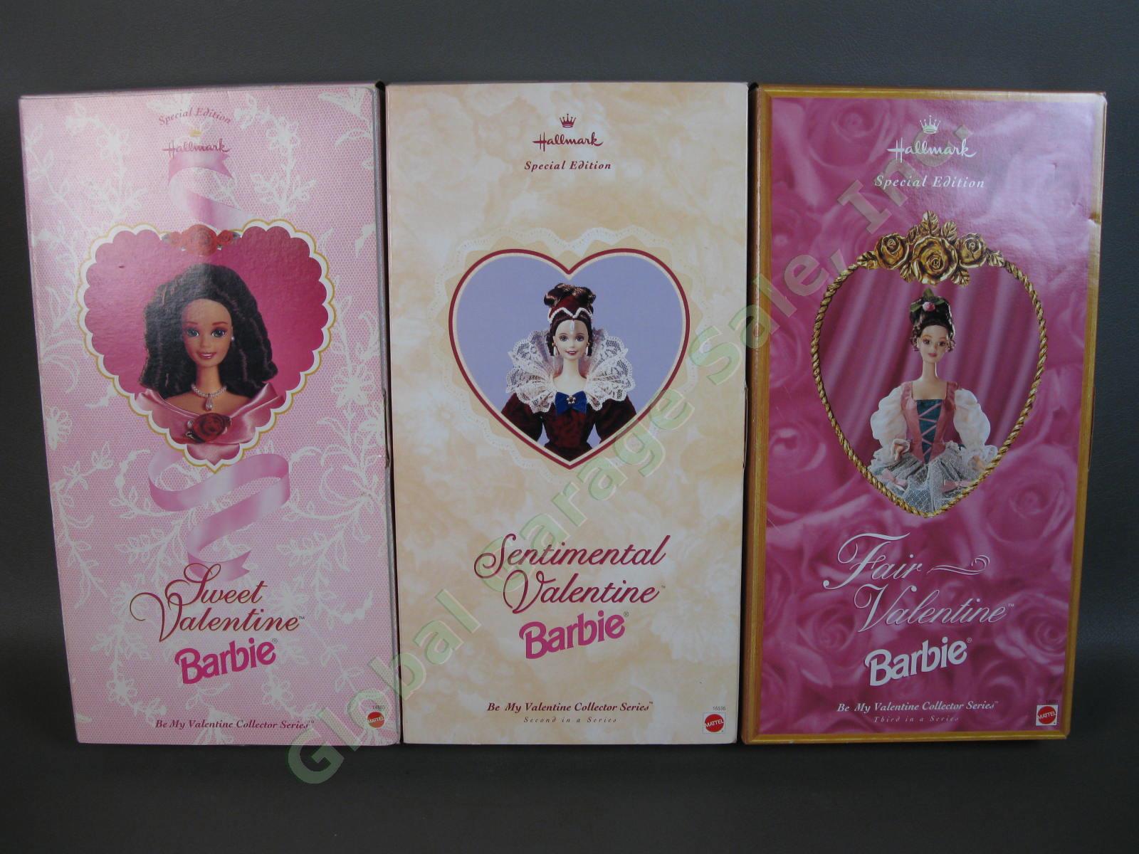 3 Hallmark Be My Valentine 1 2 3 Barbie Doll Set 95 96 97 Sweet Sentimental Fair