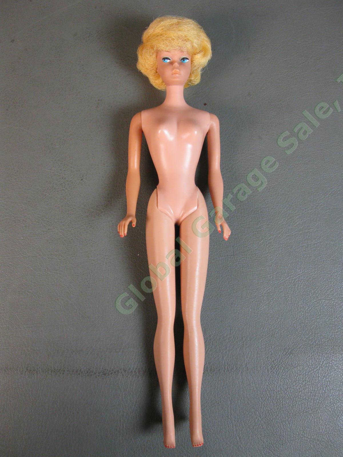 VTG 1964 Blond Bubblecut BARBIE Doll Midge Patented Solid Body Excellent Cond NR