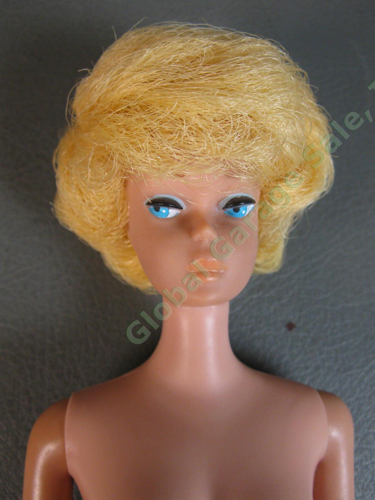 VTG 1964 Blond Bubblecut BARBIE Doll Midge Patented Solid Body Excellent Cond NR 1