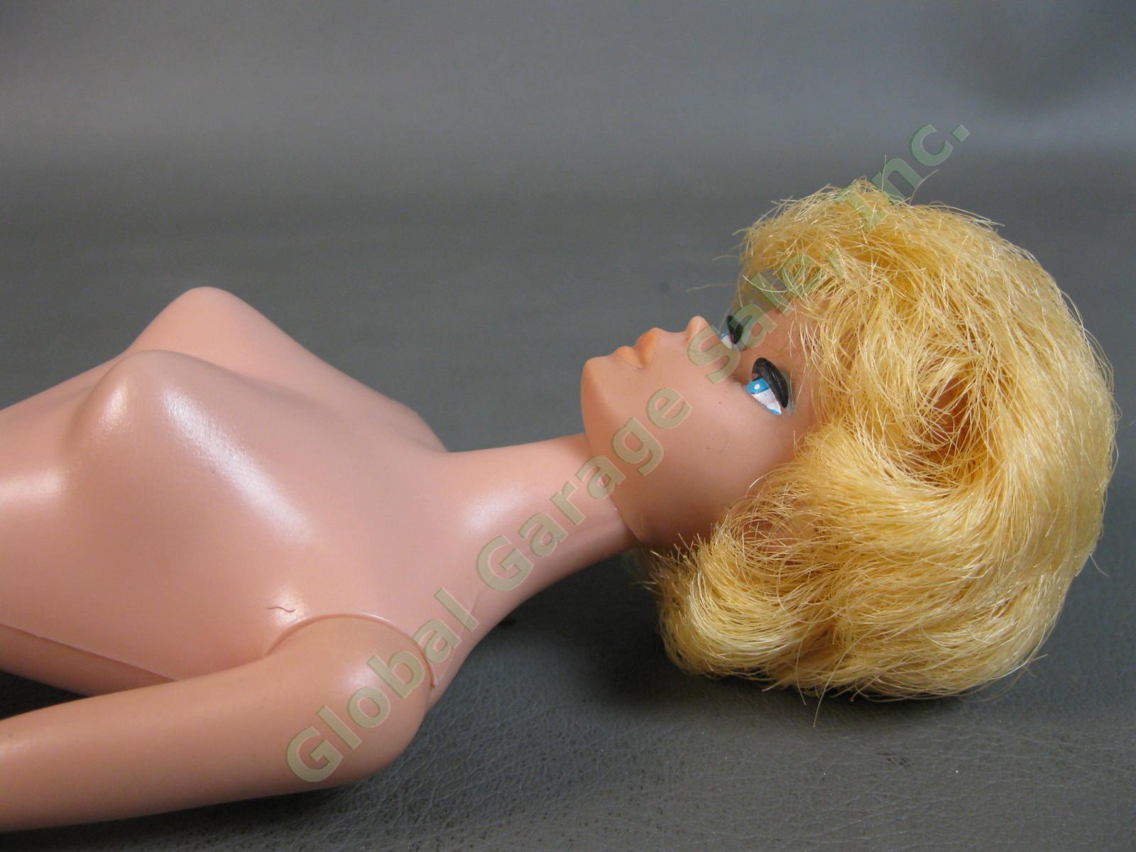 VTG 1964 Blond Bubblecut BARBIE Doll Midge Patented Solid Body Excellent Cond NR 2