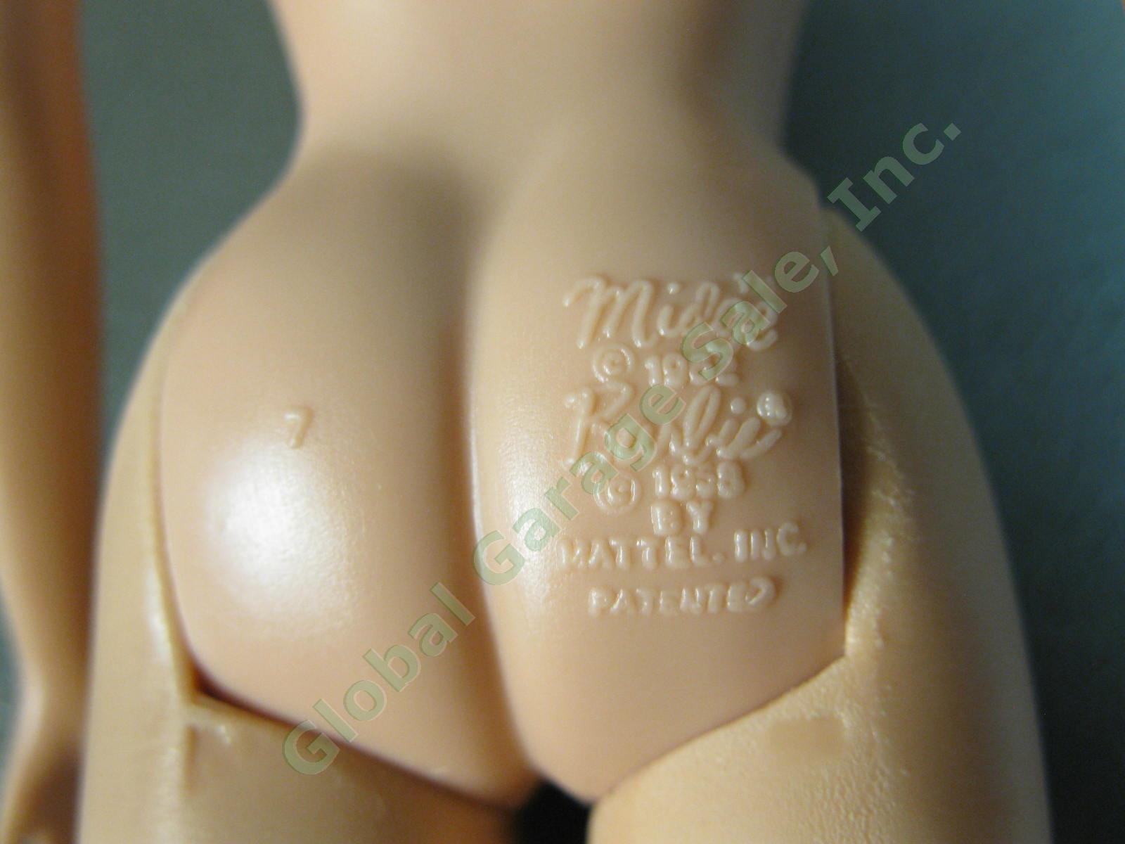 VTG 1964 Blond Bubblecut BARBIE Doll Midge Patented Solid Body Excellent Cond NR 9