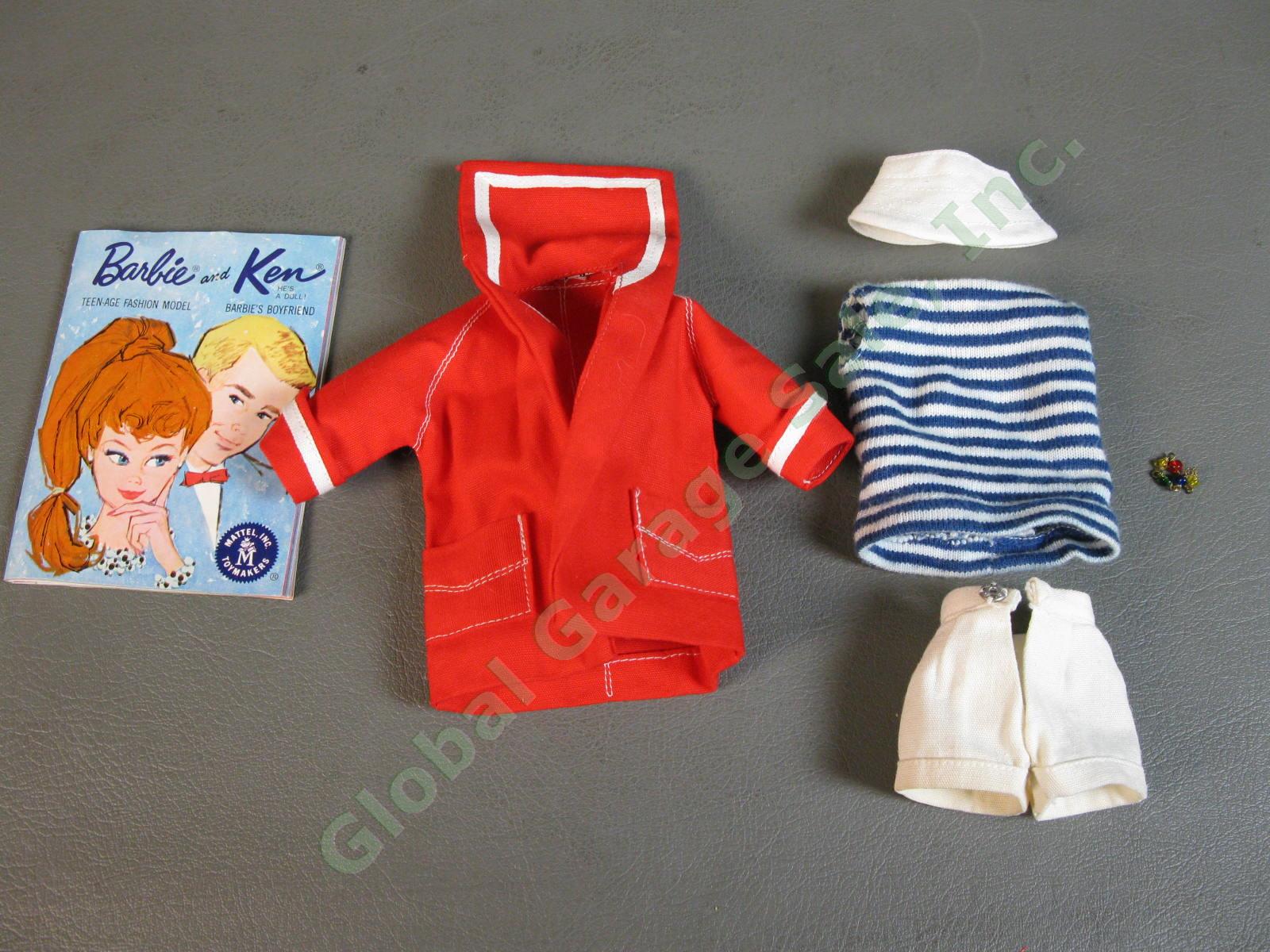 ORIGINAL VTG 1961 Barbie 963 Resort Set Clothes Outfit Coat Shirt Shorts Hat NR