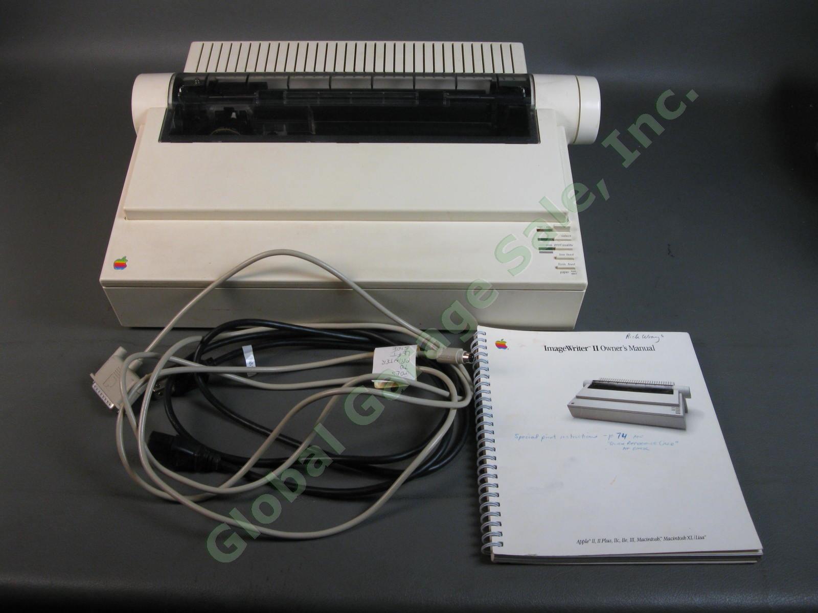 VTG Apple ImageWriter II Printer Manual Excellent Condition WORKING Needs Ribbon