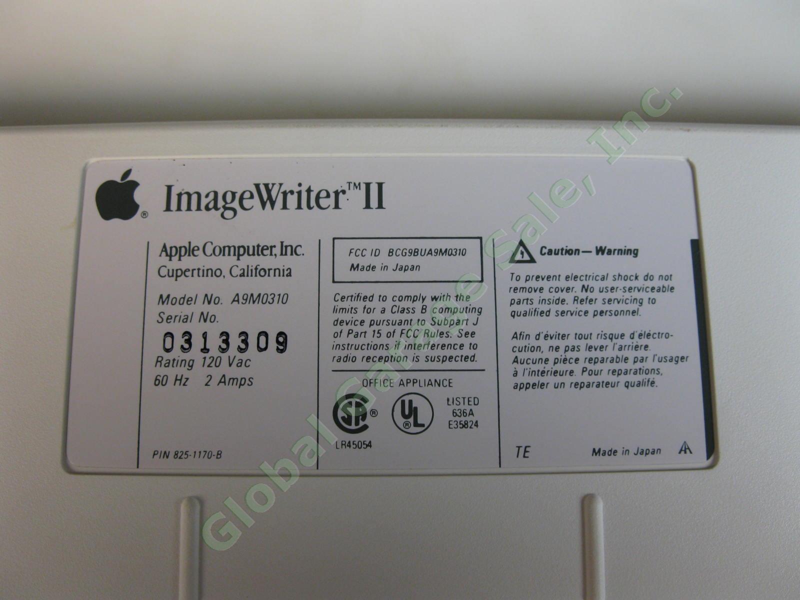 VTG Apple ImageWriter II Printer Manual Excellent Condition WORKING Needs Ribbon 7