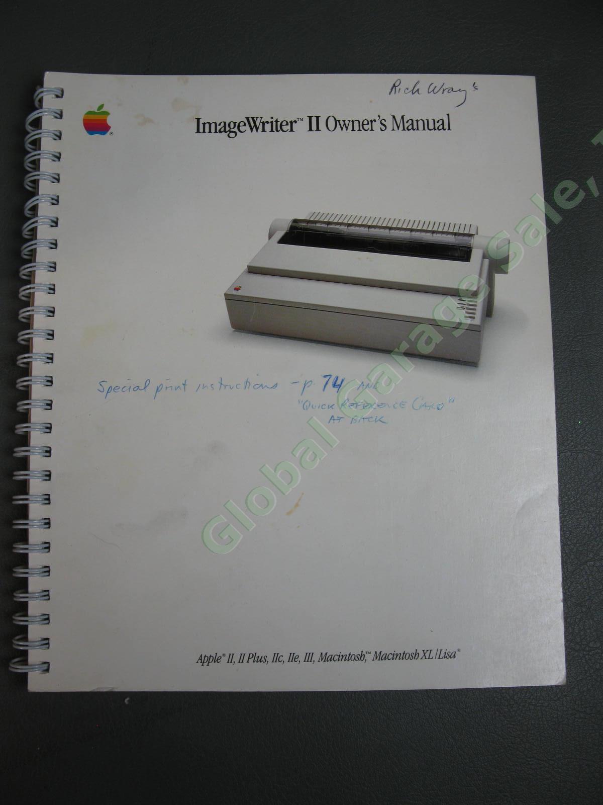 VTG Apple ImageWriter II Printer Manual Excellent Condition WORKING Needs Ribbon 9