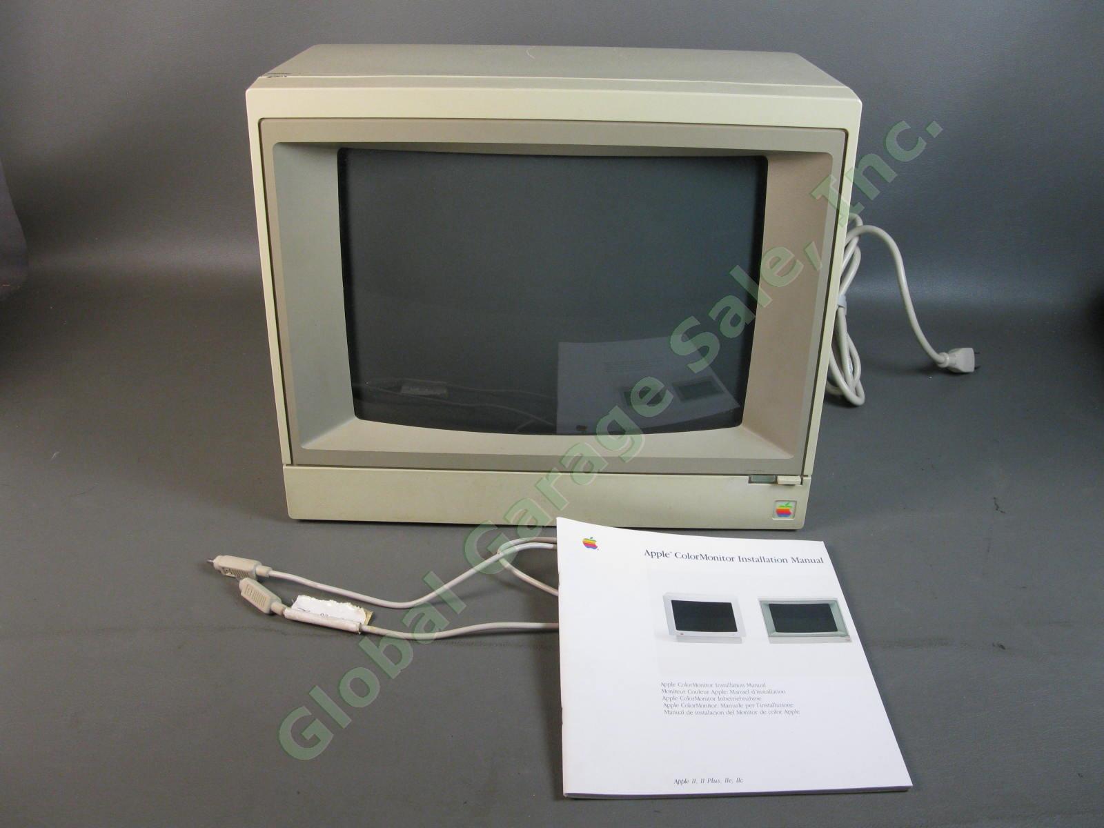 VINTAGE 1986 Apple Computer ColorMonitor IIe A2M2056 13" Inch & Manual WORKING