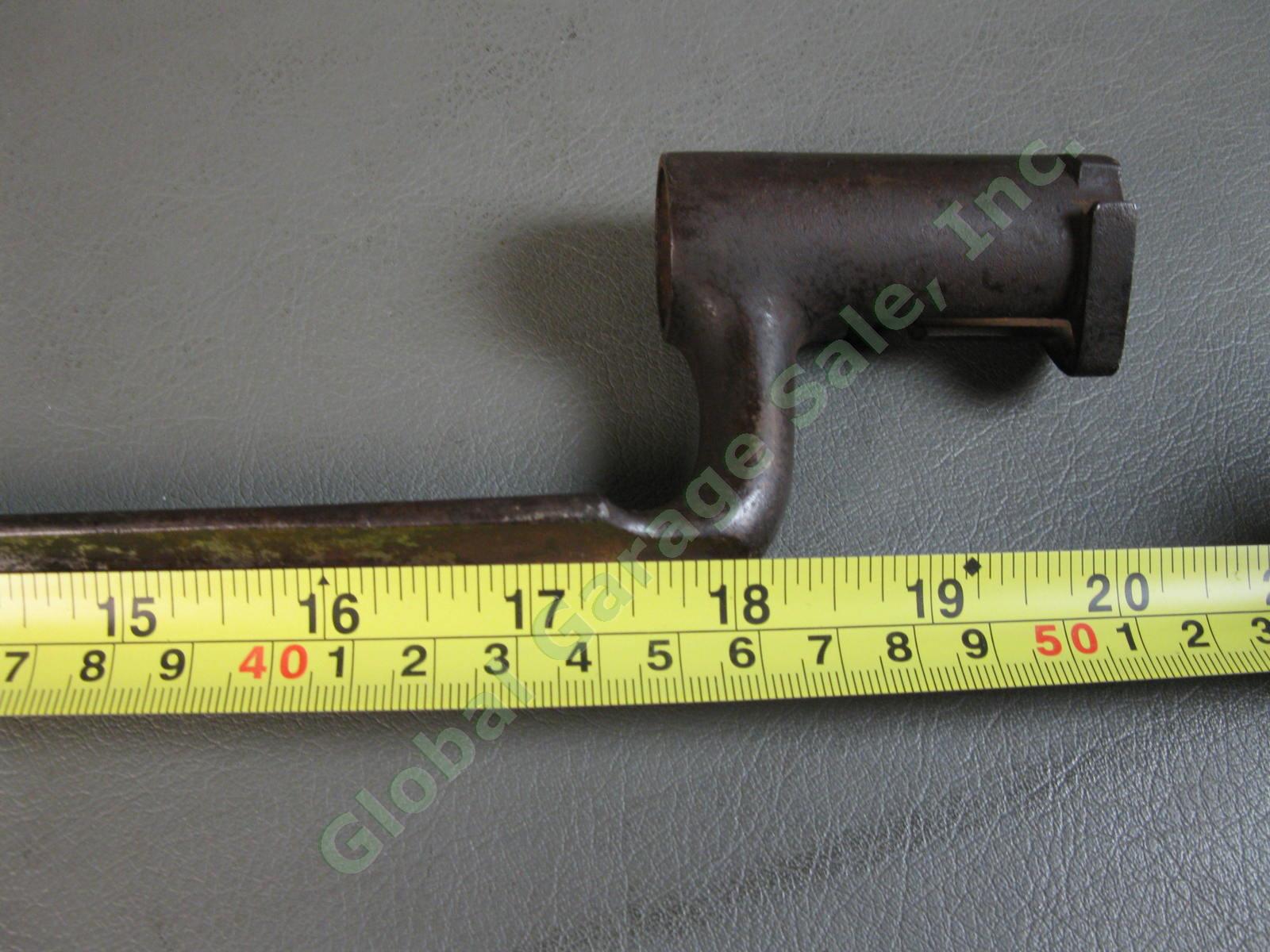 Antique Pre Civil War Socket Bayonet Triangular Fuller Blade Lovell Catch Marked 3