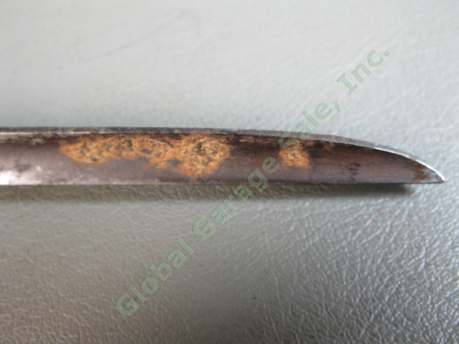 Antique Pre Civil War Socket Bayonet Triangular Fuller Blade Lovell Catch Marked 6