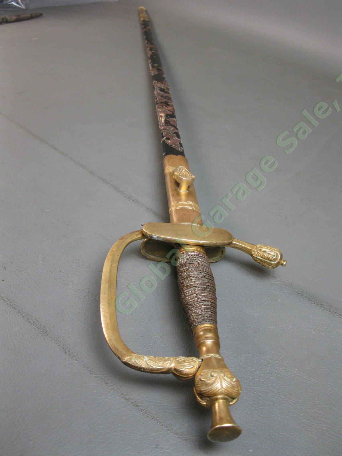 Antique Imperial German Prussian m1816 Infantry Officer Sword Fichte Solingen NR