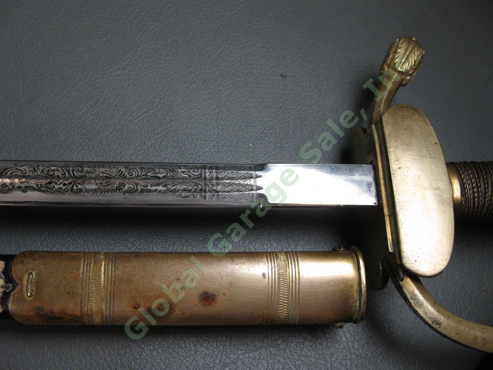 Antique Imperial German Prussian m1816 Infantry Officer Sword Fichte Solingen NR 9
