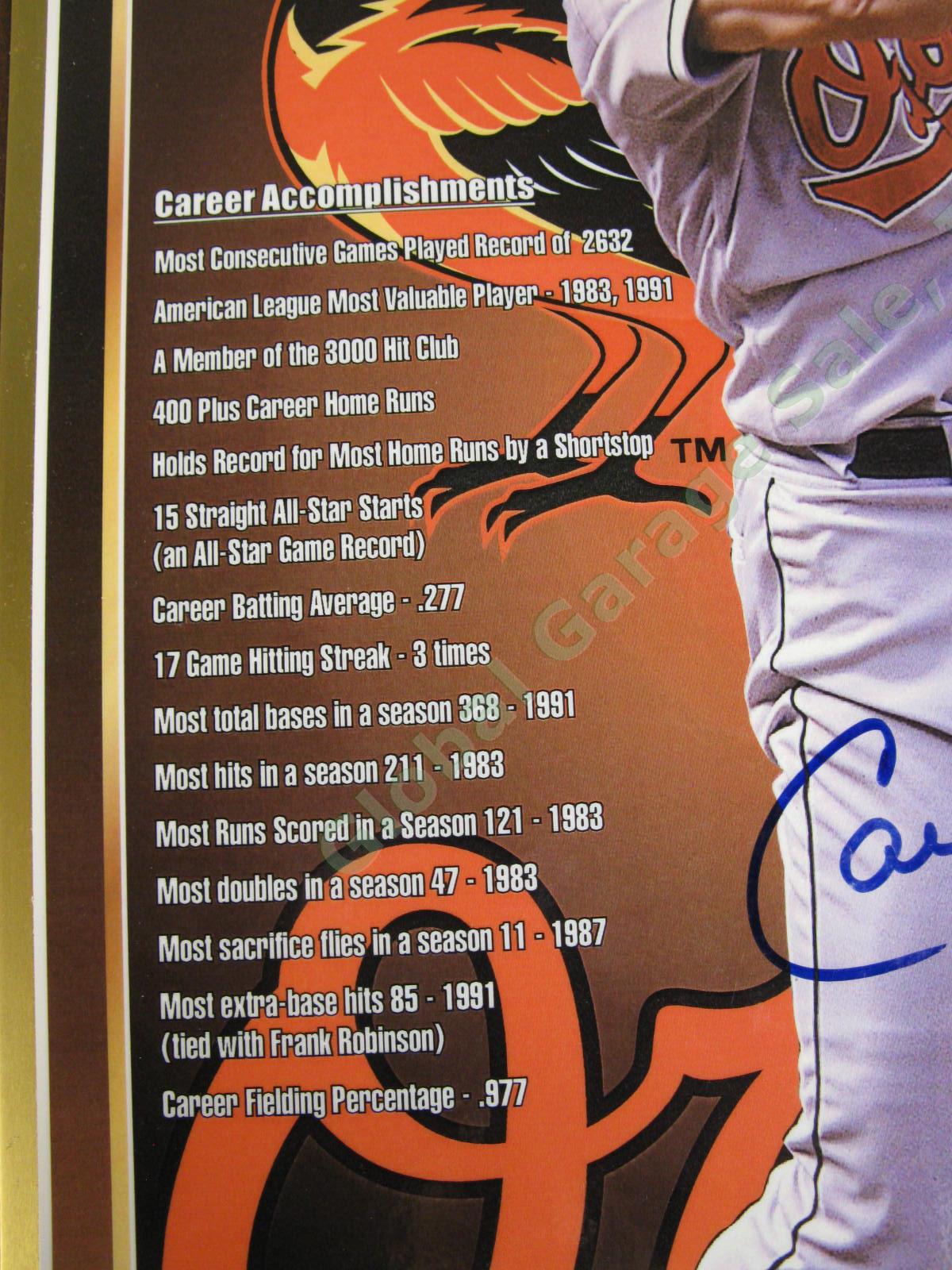 Cal Ripken Jr Signed 1981-2001 Signed Baltimore Orioles Plaque Baseball HOF NR 2