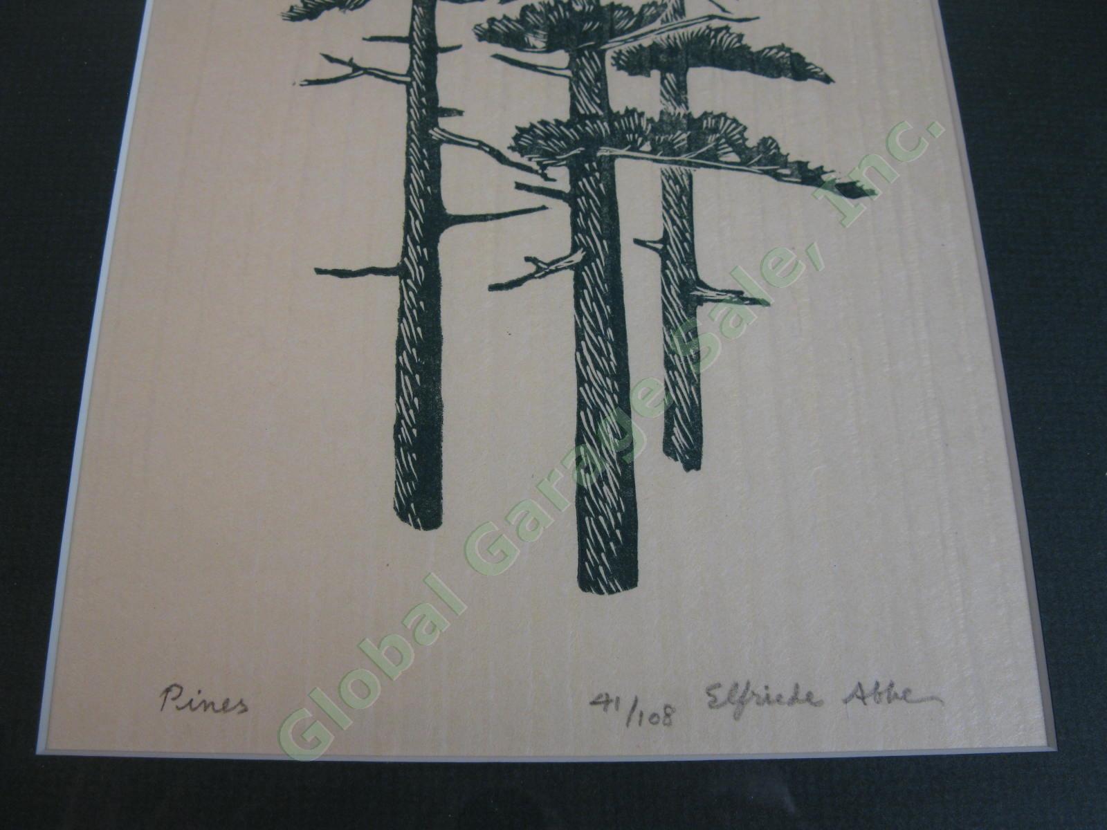 Original Elfriede Abbe Pines Wood Engraving Hand Cut Block Print Limited Edition 2