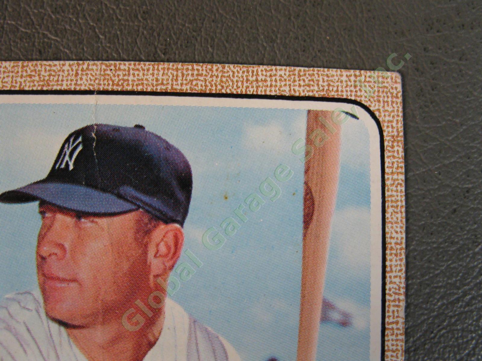 1968 Topps #280 Mickey Mantle NY New York Yankees HOF Baseball Card Crease NR 2