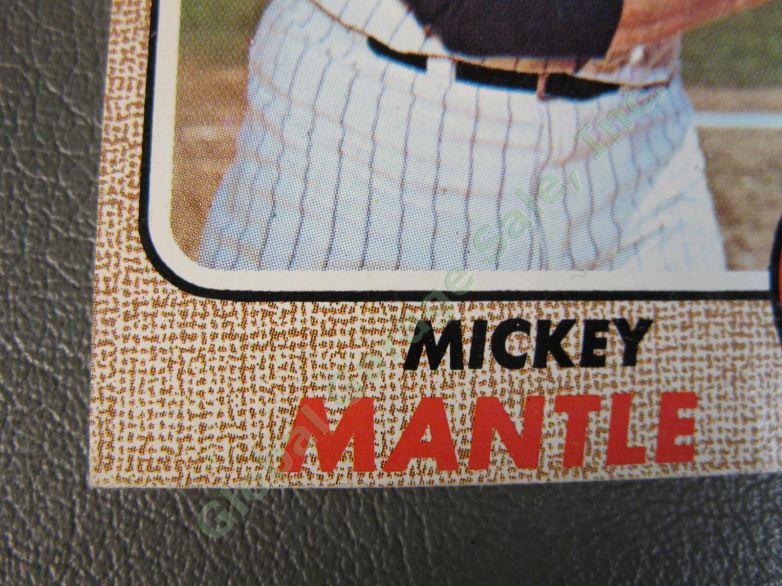1968 Topps #280 Mickey Mantle NY New York Yankees HOF Baseball Card Crease NR 3