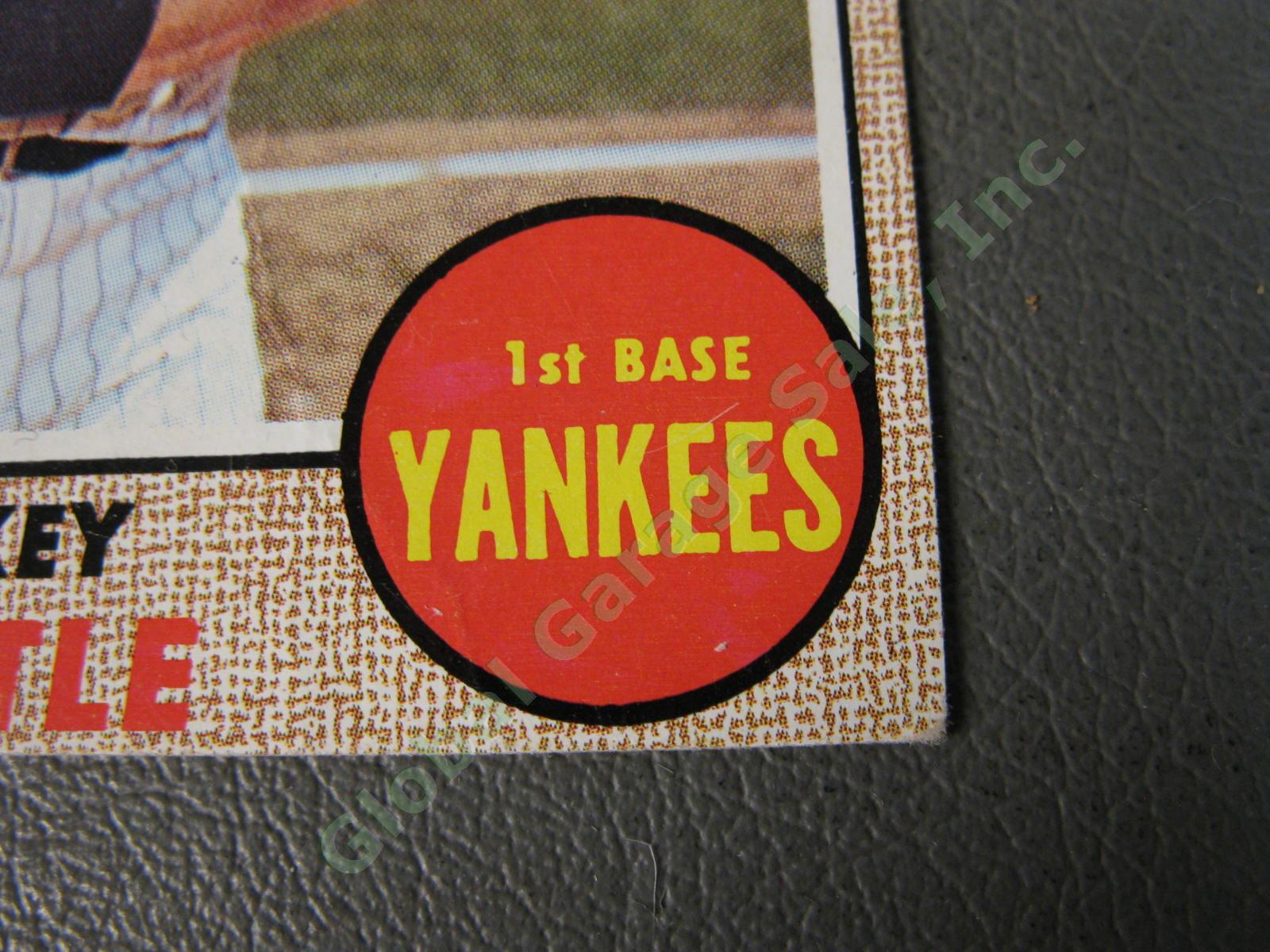 1968 Topps #280 Mickey Mantle NY New York Yankees HOF Baseball Card Crease NR 4