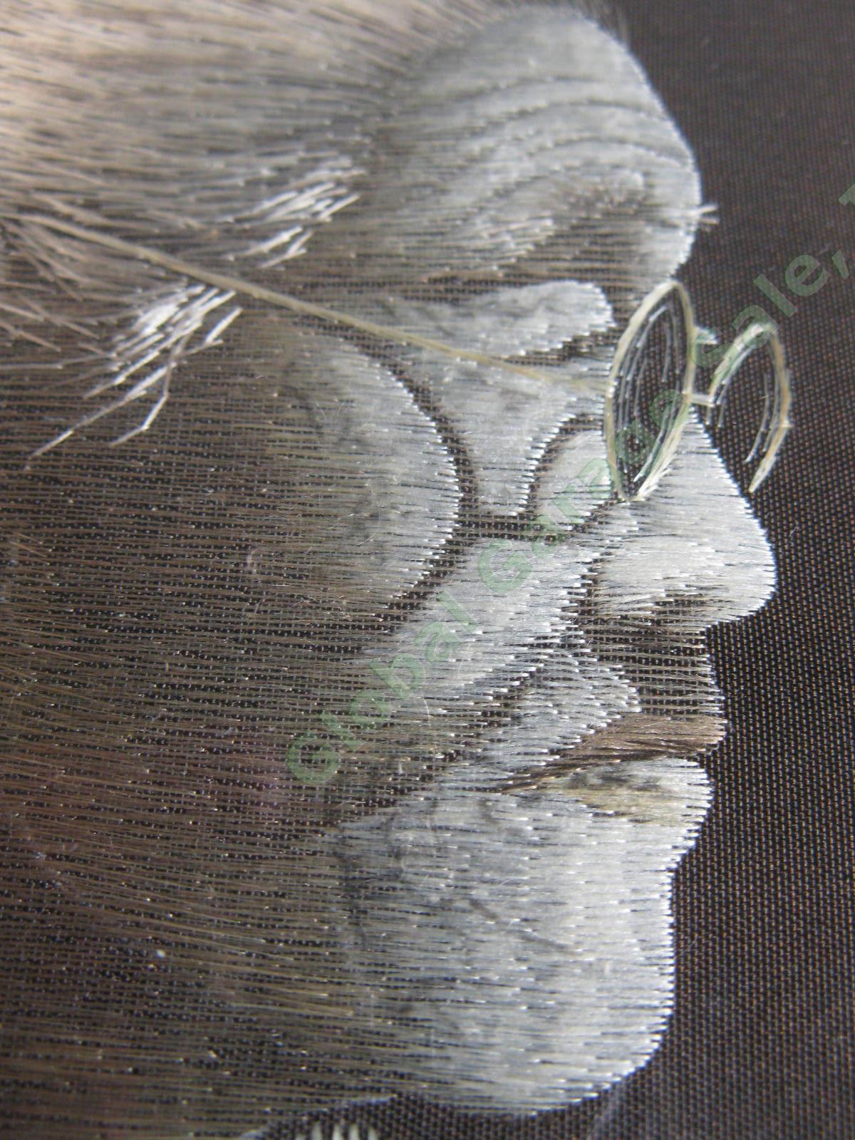 VINTAGE 1940s Uchida Art Japanese Silk Embroidery Obaasan Sobo Female Portrait 3