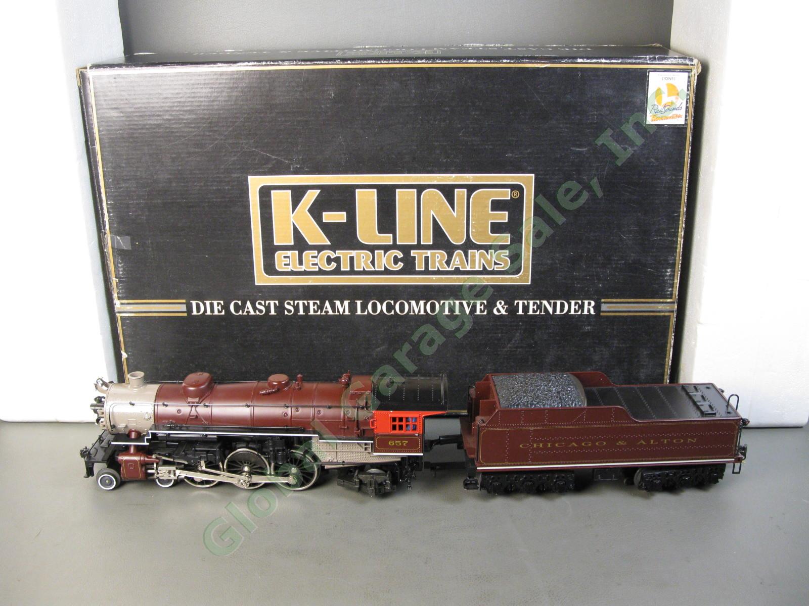 K-Line C&A #657 Chicago & Alton Limited Steam Locomotive Train Engine Tender Set