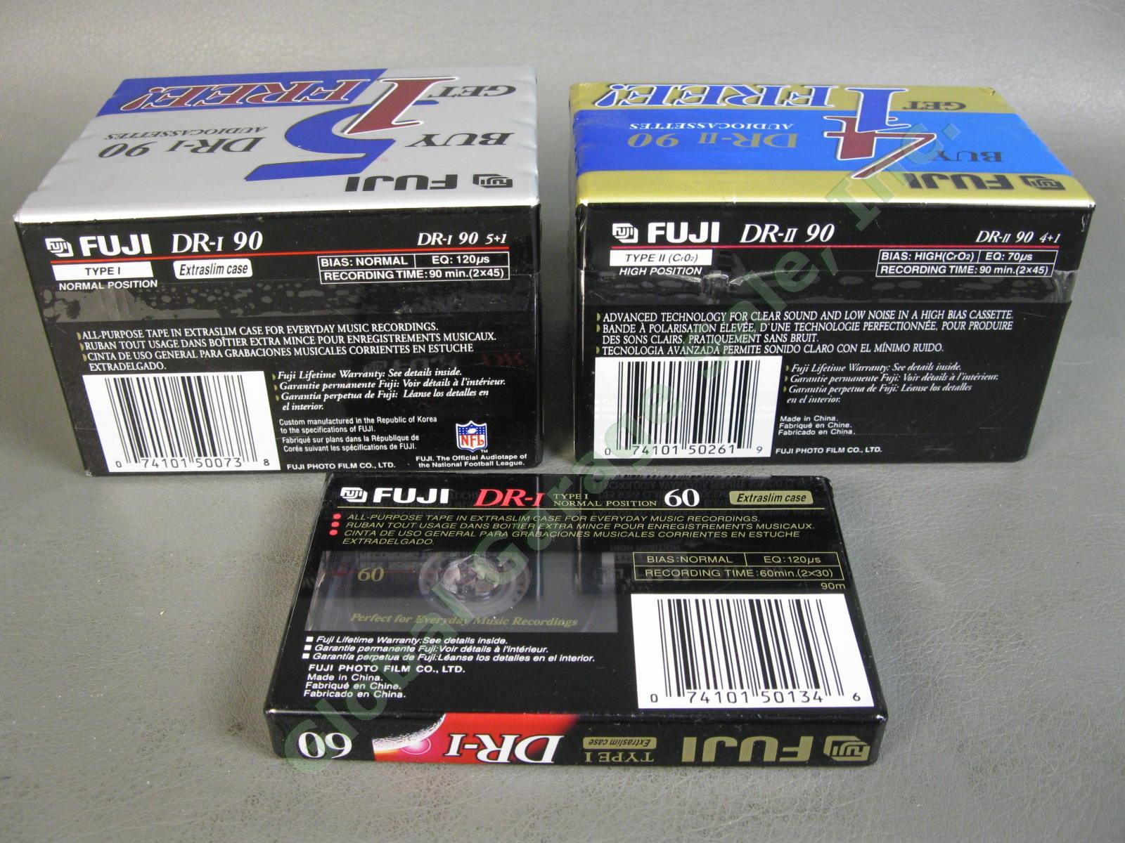 12 VTG Fuji Audio Cassette Tape Lot 6 Normal DR-I 90 1 60 5 DR-II 90 High Bias 1