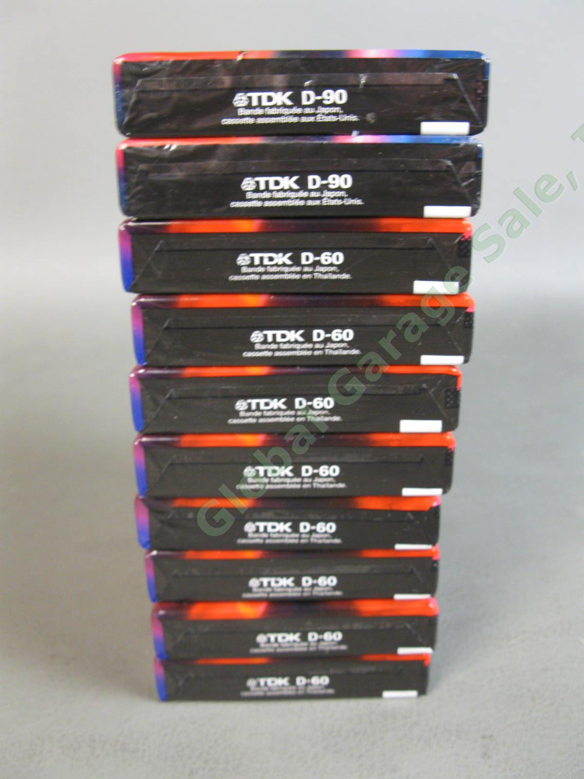 LOT of 10 SEALED 8 TDK D60 2 D90 High Output IEC Type I Audio Cassette Tapes NR 2
