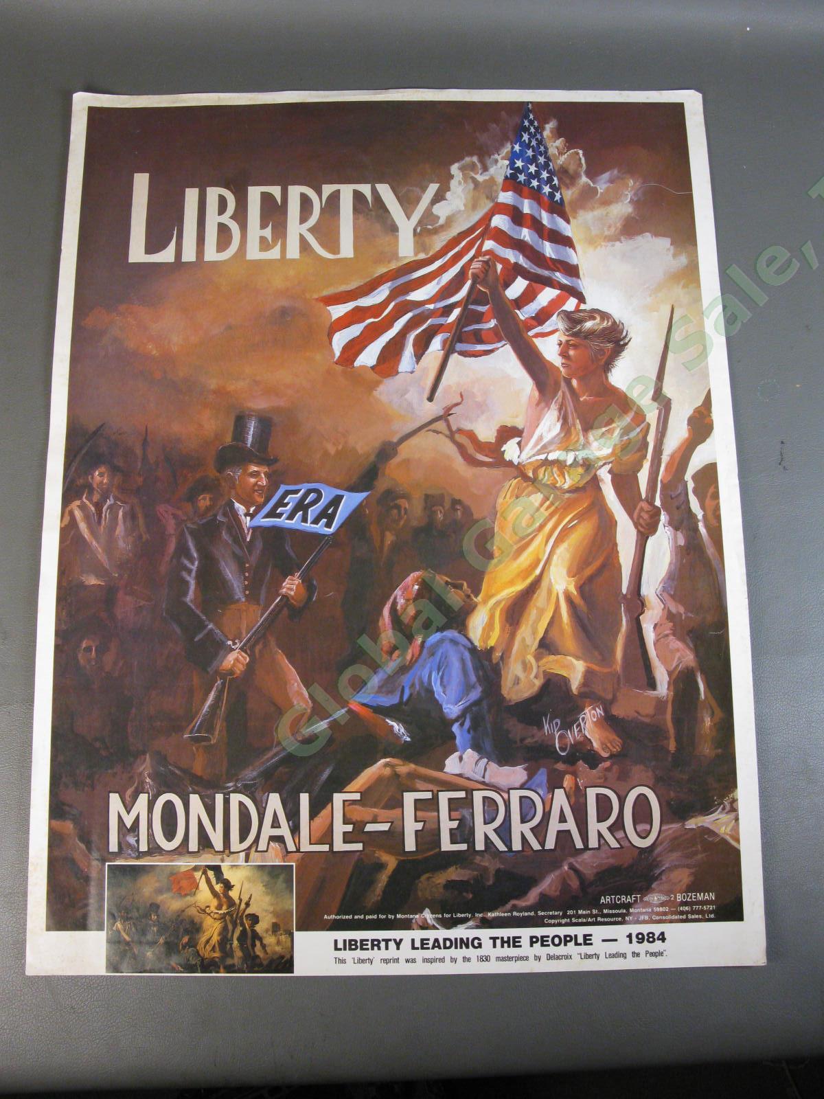 2 1984 Mondale Ferraro Presidential Campaign Posters Liberty Leading The People 1