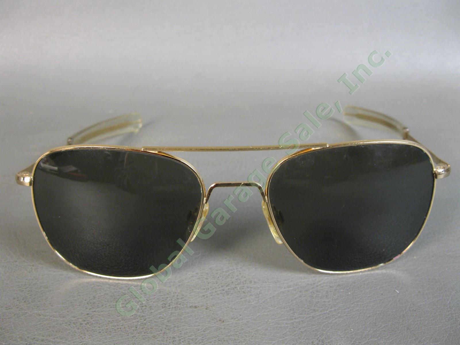 VINTAGE 5 1/2 Randolph Eng USA Gold Military Aviator Pilot Sunglasses 58-20-140