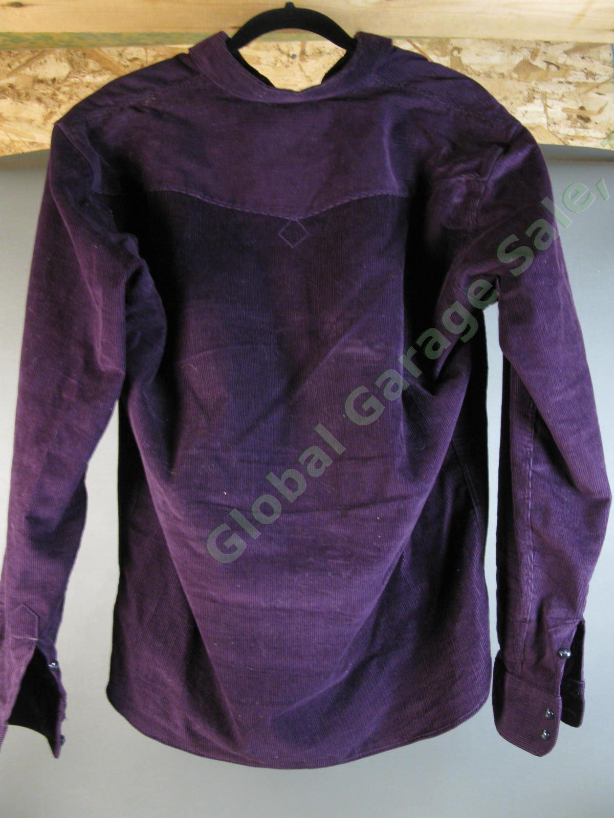VINTAGE Indigofera Purple Corduroy Long Sleeve Shirt Purple Mens M Medium NR 2