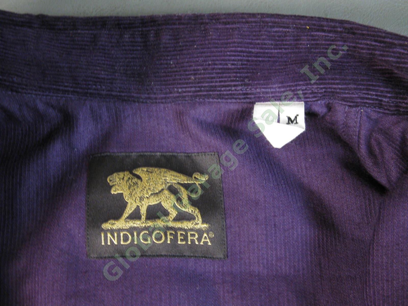 VINTAGE Indigofera Purple Corduroy Long Sleeve Shirt Purple Mens M Medium NR 3